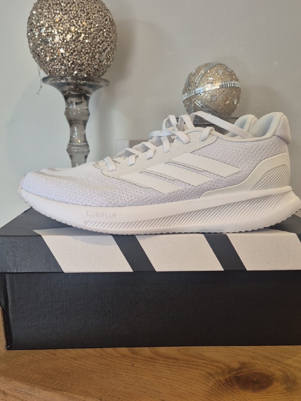 adidas White Run Falcon Running Sneaker